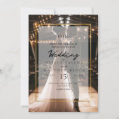 シンプル重ねエレガント合わせ金ゴールド 招待状 (正面)