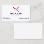 シンプル野球コーチ交差こうもり 名刺 (正面/裏面)