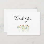 シンプル野結婚花サンキューカード サンキューカード (正面/裏面)