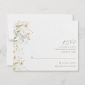 シンプル野結婚花 出欠カード (正面)