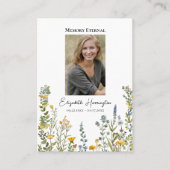 シンプル野草写真葬式祈りの言葉カード プレイスカード (正面)