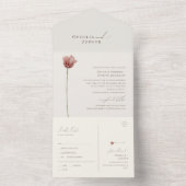 シンプル野草 |ベージュシールと送信 オールインワン招待状 (内側)