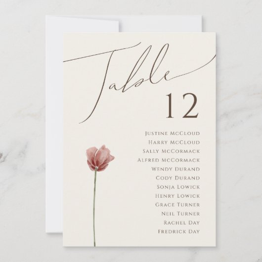 シンプル野草 |ベージュテーブル番号グラフ (正面)