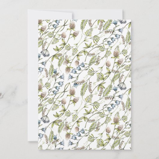 シンプル野草|延期さ結婚れた発表 招待状 (裏面)