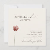 シンプル野草 | Beige Photo Square 結婚's 招待状 (正面)