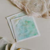 シンプル金ゴールドとグリーンミニマ結婚リストのナプキン スタンダードカクテルナプキン