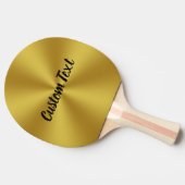 シンプル金ゴールドとブラックスクリプト文字テンプレート 卓球ラケット (横)