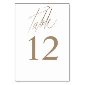 シンプル金ゴールドと白の表の番号 テーブルナンバー (正面)