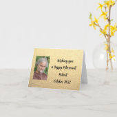 シンプル金ゴールドと黒人幸福の退職願い カード (黄色い花)