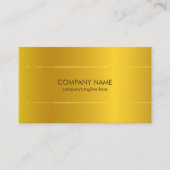 シンプル金ゴールドのストライプアクセント 名刺 (正面)