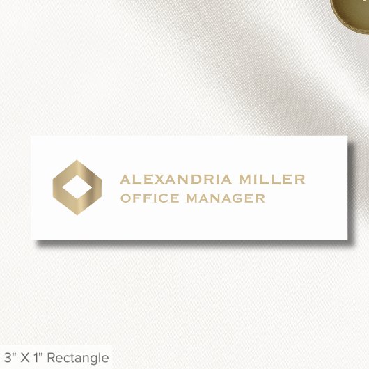 シンプル金ゴールドのロゴ名のタイトル 名札