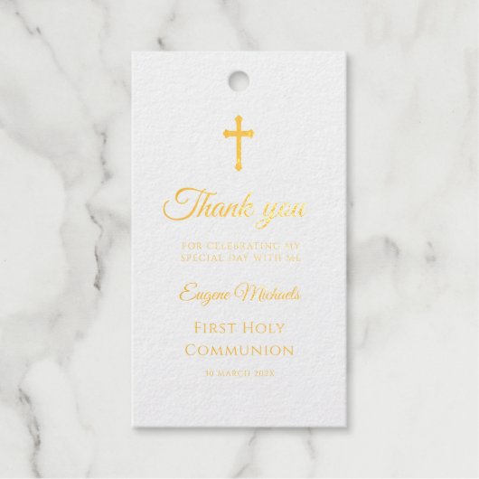 シンプル金ゴールドの交配 ギフトタグ (正面)