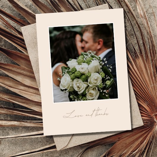 シンプル金ゴールドの愛と写感謝してい真 サンキューカード