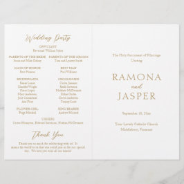 シンプル金ゴールドはっきりしたモダン結婚式 プログラム