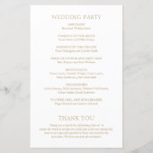 シンプル金ゴールドはっきりしたモダン結婚式 プログラム (裏面)