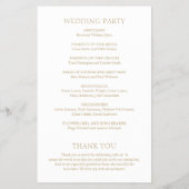 シンプル金ゴールドはっきりしたモダン結婚式 プログラム チラシ (裏面)