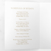 シンプル金ゴールドはっきりしたQRコーモダンド結婚の 三つ折り招待状 (内部最初)