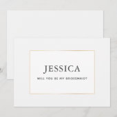 シンプル金ゴールドは私のブライドメイドカードになる セーブザデート (正面/裏面)