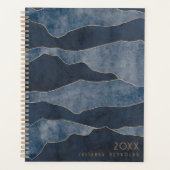 シンプル金ゴールドアクセント付きシックなブルーマウンテンズ プランナー手帳 (正面)