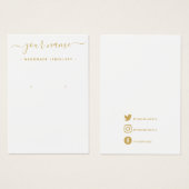 シンプル金ゴールドイヤリングホルダー表示カード (正面&裏面)