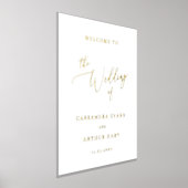 シンプル金ゴールドエレガクラシックントウェディング 箔ポスター (レイダウン)