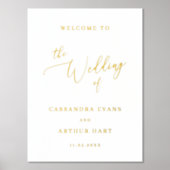 シンプル金ゴールドエレガクラシックントウェディング 箔ポスター (正面)