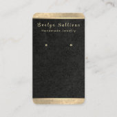 シンプル金ゴールドエレガントイヤリング表示カード 名刺 (正面)