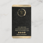 シンプル金ゴールドエレガントイヤリング表示カード 名刺 (裏面)