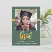 シンプル金ゴールドエレガントキャップ写真卒業 (スタンド正面)