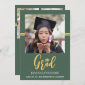 シンプル金ゴールドエレガントキャップ写真卒業 (正面/裏面)