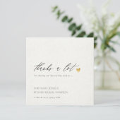 シンプル金ゴールドエレガントクラフトタイポグラフィありがとう サンキューカード (スタンド正面)