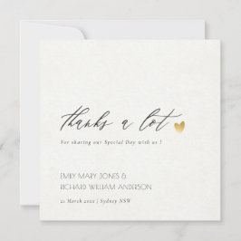 シンプル金ゴールドエレガントクラフトタイポグラフィありがとう サンキューカード