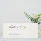 シンプル金ゴールドエレガントクラフトタイポグラフィありがとう 招待状 (スタンド正面)