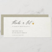 シンプル金ゴールドエレガントクラフトタイポグラフィありがとう 招待状 (正面/裏面)