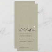 シンプル金ゴールドエレガントクラフトタイポグラフィブライダルシャワー 招待状 (正面/裏面)