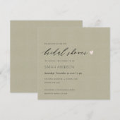 シンプル金ゴールドエレガントクラフトタイポグラフィブライダルシャワー 招待状 (正面/裏面)