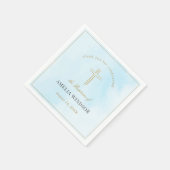 シンプル金ゴールドエレガントクロスバプテスマ《キリスト教》洗礼式や命名式 スタンダードカクテルナプキン (角)