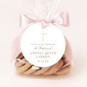 シンプル金ゴールドエレガントクロスバプテスマ《キリスト教》洗礼式や命名式 フェイバータグ