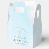 シンプル金ゴールドエレガントクロスバプテスマ《キリスト教》洗礼式や命名式 フェイバーボックス (オープン)