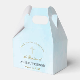 シンプル金ゴールドエレガントクロスバプテスマ《キリスト教》洗礼式や命名式 フェイバーボックス