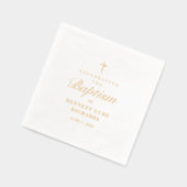 シンプル金ゴールドエレガントクロスバプテスマ 箔ナプキン (左)