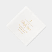 シンプル金ゴールドエレガントクロスバプテスマ 箔ナプキン (右)