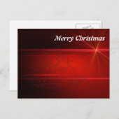 シンプル金ゴールドエレガントグリッターレッドメリークリスマス シーズンポストカード (正面/裏面)