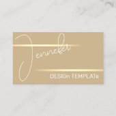 シンプル金ゴールドエレガントゴールデンラインシガンチュールラグジュアリー 名刺 (正面)