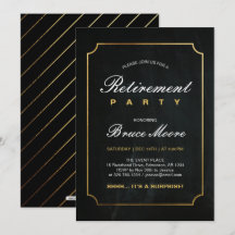 シンプル金ゴールドエレガントサプライズ退職パーティー