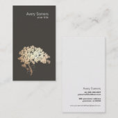 シンプル金ゴールドエレガントツリーロゴ 名刺 (正面/裏面)