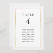 シンプル金ゴールドエレガントテーブル4枚カスタムの座席カード 招待状 (正面/裏面)