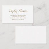 シンプル金ゴールドエレガントディスプレイシャワー エンクロージャーカード (正面/裏面)