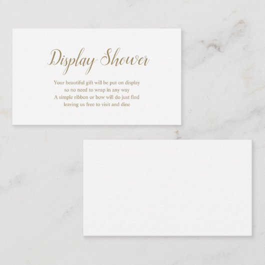 シンプル金ゴールドエレガントディスプレイシャワー エンクロージャーカード (正面/裏面)