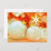 シンプル金ゴールドエレガントデコールボールメリークリスマス シーズンポストカード (正面/裏面)